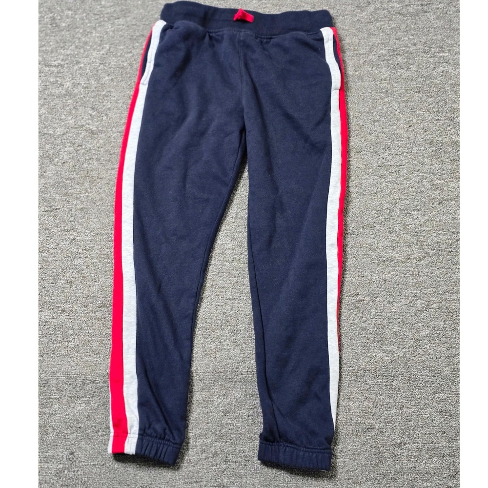 Nautica Track Pants Red White Stripe Joggers Sweatpants Kids Size L/G